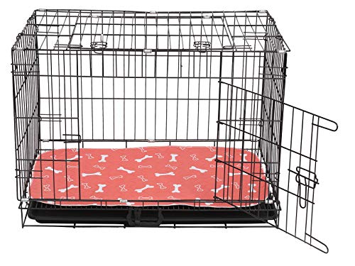 Geyecete Almohadillas de entrenamiento reutilizables para cachorros lavables (2 unidades) de almohadillas de orina premium para perros, almohadilla impermeable para cachorros-Rojo-M