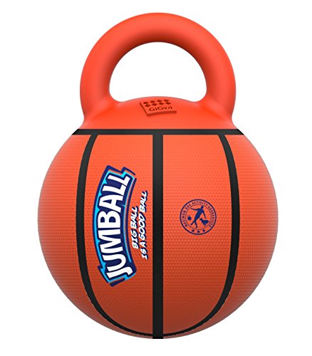 GiGwi Jumball - Pelota para perros de talla mediana y grande con asa extra dura de goma (baloncesto Ball)