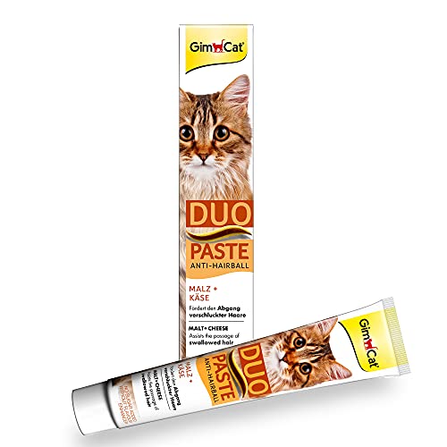 GimCat Duo Pasta Anti-Hairball Malta y Queso - Snack para Gatos Que favorece la expulsión de los pelos ingeridos - 1 Tubo (1 x 50 g)
