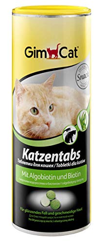 GimCat Pastillas para Gatos de algobiotina y biotina, Delicioso Aperitivo para Gatos para un Pelo Brillante y una Piel Suave, 1 Bote de 425 g