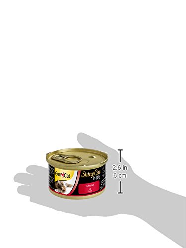 GimCat ShinyCat in Jelly, pollo - Alimento húmedo para gatos, con carne y taurina - 24 latas (24 x 70 g)