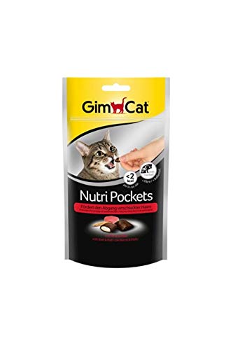 GIMPET Gimcat nutripockets con carne de res y de malta 60 g - Golosinas de gatos