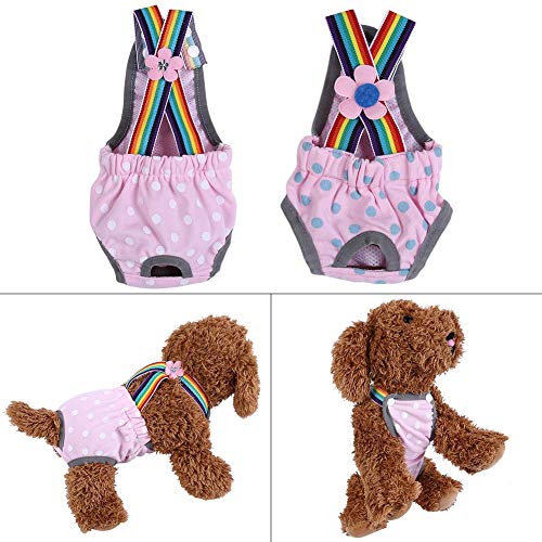GLOGLOW Tirante Punteado para Mujer Pañales de Perro Algodón Pañal Lavable Perro Sanitario Menstrual Pantalones Ropa Interior para Mascotas, 6 Tamaños(M/12号)