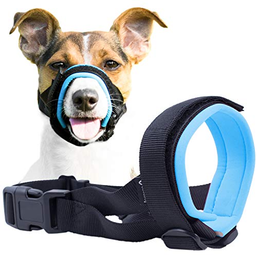GoodBoy Bozal de protección Suave para Perros – Evita mordiscos, ladrido y masticación (M, Azul)
