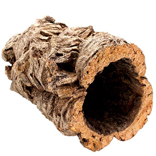 Gran tubo de corcho hecho de corteza de corcho puro, 20 cm de largo, 15 cm de alto, también ideal como decoración de terrario de corcho