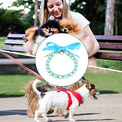 GRONP Collares para Mascotas Ajustables - Elegante Collar de Diamantes para Perros Joyas con Perlas Brillantes Cintas de Diamantes de imitación para Mascotas Gatos Perros Taza de té Chihuahua Yorkie