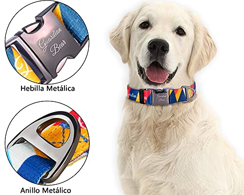 Guardian Bear - Collar Perro Pequeño Premium con Cierre Metálico, Seguro y Ajustable. Collares para Perros y Cachorros Cómodos, Modernos y de Diseño. Serie Miami.