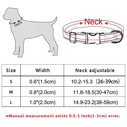 Gulunmun Collar de Perro Personalizado Collar de poliéster de Cachorro con Nombre pequeño Mediano Grabado Gratis-M_30-47cm_