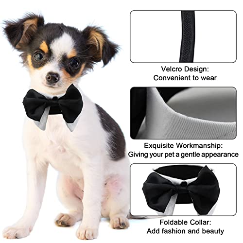 HACRAHO Pajarita formal para perro, 1 unidad, color blanco, ajustable, formal, para mascotas, con pajarita, para cumpleaños, para perros pequeños y gatos, M