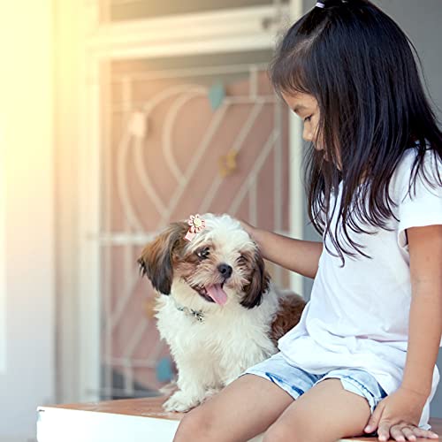 HACRAHO Pinzas para el pelo para perro, 18 piezas, estilos mixtos, lazos, accesorios para el pelo para mascotas y niñas pequeñas, naranja rosa