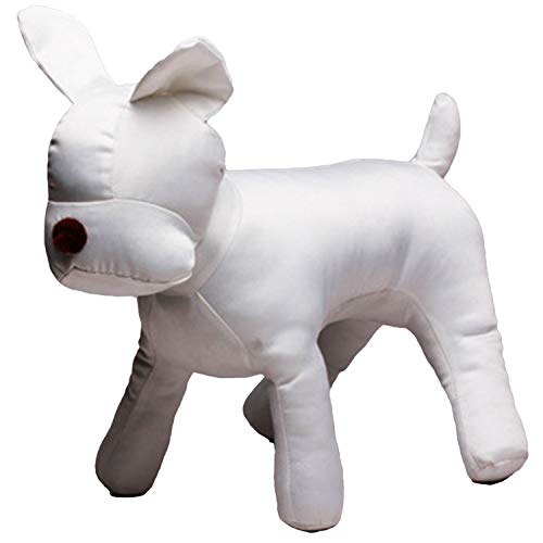 HAOHON Modelo de Perro de AlgodóN Conjuntos de Perro Maniquí de ExhibicióN de Ropa de Perro para Tienda de Mascotas Ropa para Mascotas Ropa Collar Decoraciones Show-Blanco