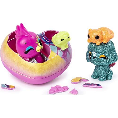 HATCHIMALS, Pet HatchiPets 2-Pack with and 2 Pets (Styles May Vary), hachiPets Obsessed, Paquete collEGGtibles y 2 Mascotas (los Estilos Pueden Variar), Color Gris (Spin Master 6054180)