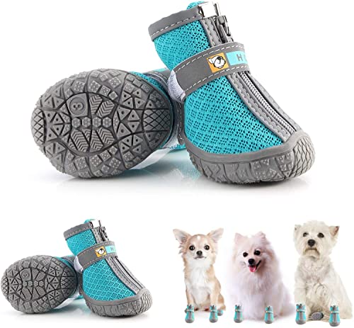 Havenfly Botas para Perros de 4 Piezas,Zapatos Impermeables para Perros con Correas Ajustables Reflectantes para Perros pequeños y medianos (1) (C, 3)