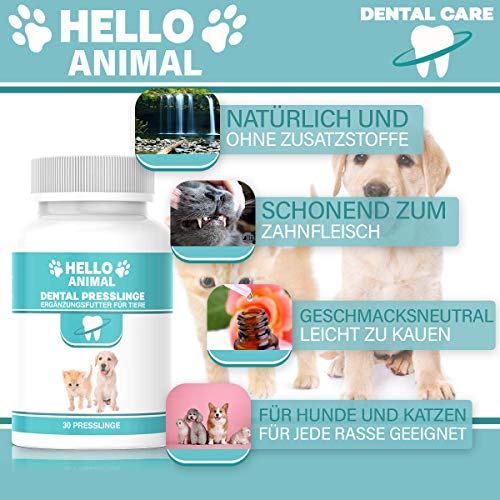 HelloAnimal DENTAL - Presslingas para perros y gatos - Eliminador de sarro también para espacios intermedios, limpieza de dientes y cuidado dental - para el mal aliento