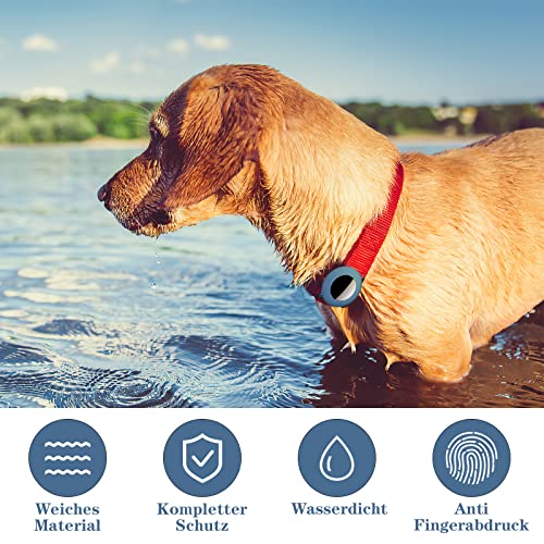 HENGBIRD 4 fundas protectoras de silicona compatibles con Apple Airtag, funda de silicona para localizador GPS, collar de perro Apple Airtag adecuado para gatos y perros, collares de mascotas