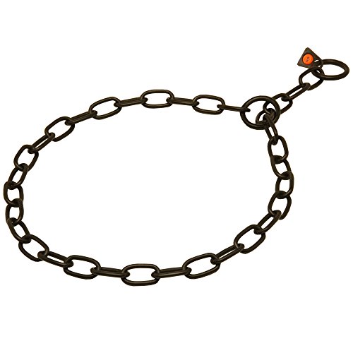 Herm Sprenger Collar de acero inoxidable negro para perros con cuello de 40-43 cm (1/9 pulgadas) de diámetro de eslabón – Tamaño de 19 pulgadas (50 cm) para perros con cuello de 40-43 cm)