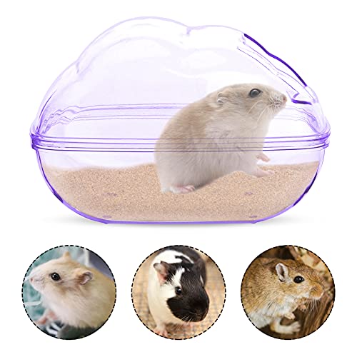 Hileyu 1 Pcs Hamster Sand Bath Container with Shovel Hamster Bathroom Hamster Sand Bathroom Hamster Litter Tray Small Pet Bathtub for Syrian Hamster Guinea Pig Gerbil Dwarf Rat Mice Light Purple S