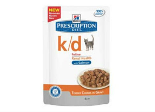 HILL'S PRESCRIPTION DIET k/d - Bolsa de felino con comida para gatos de salmón (12 x 85 g)