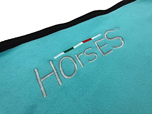 Horses, Manta Polar Para Caballos, Modelo Básico, Suave y Confortable, Ideal Para Transporte y Después del Trabajo (Turquesa- 155 cm)