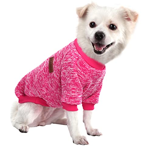 HuaLiSiJi Sueter Mascota Jersey Perro Pequeño, Chihuahua Cachorro Ropa Bulldog Jersey Es Bonito y Calentito (Large, Rosso)