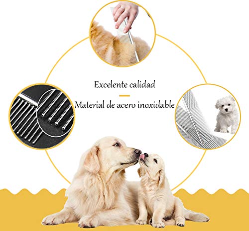Hundehaarbürste Katzenhaarbürste, Massagehandschuhe, für lange und kurze Haare Haustiere: Totes Haar Bürste + Grooming Rake + 2 Handschuhe +Storage Bag.
