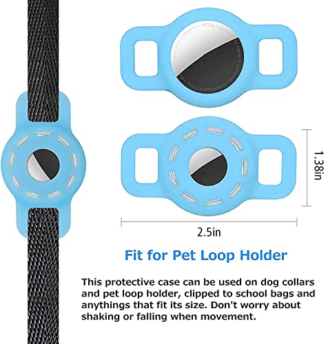 HWTONG Collar Gato GPS Airtag Perro para Funda Protectora, Silicona Airtag para Mascotas Adecuado para Collar GPS Perros Localizador AntipéRdida (Azul)