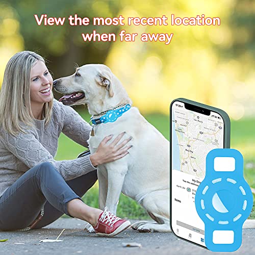 HWTONG Collar Gato GPS Airtag Perro para Funda Protectora, Silicona Airtag para Mascotas Adecuado para Collar GPS Perros Localizador AntipéRdida (Azul)