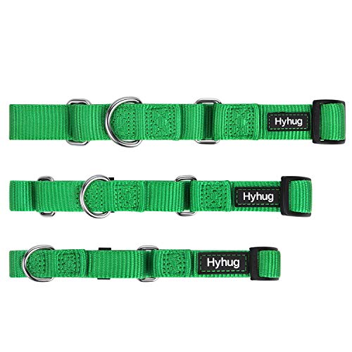 Hyhug Premium actualizado Cuello de Perro Martingale antivaho de Nylon Resistente para Perros Grandes, pequeños, medianos, pequeños y pequeños (Medio M, Lime Verde)