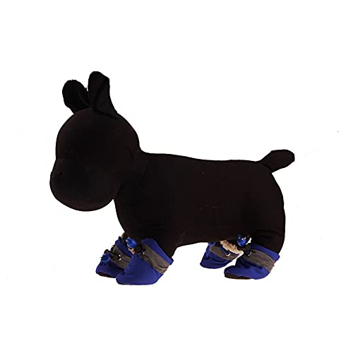 HZONGBO Botas de Perro 4 unids Calzado Grueso Perro Calcetines Impermeable Antideslizante Invierno cálido Lluvia Botas Cachorros Zapatillas de Deporte Protector Zapatos Mascotas Pet Sup