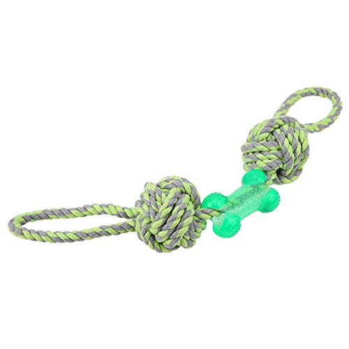 Ichiias Dog Chew Toy Big Pet Ball Puppy Chew Knots Tug Rope Chewing Toy Juego Interactivo(Verde)