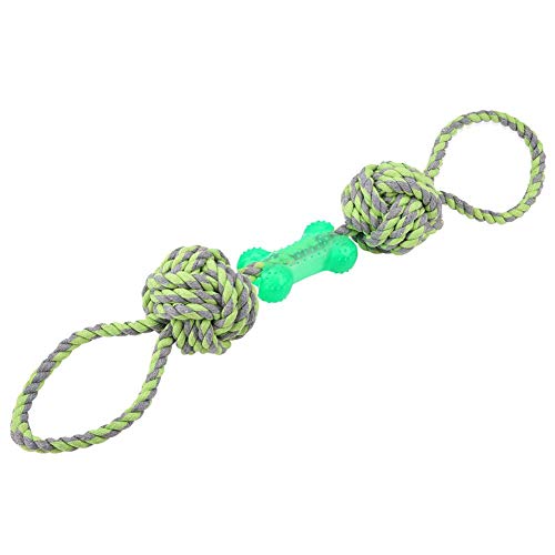 Ichiias Dog Chew Toy Big Pet Ball Puppy Chew Knots Tug Rope Chewing Toy Juego Interactivo(Verde)