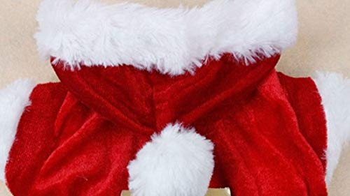 Idepet Santa Dog Costume Christmas Cotton Ropa para Mascotas Invierno Sudadera con Capucha Ropa para Perros Ropa para Mascotas Chihuahua Yorkshire Poodle