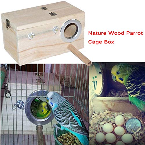 INGHU - Nido de peluca, caja de cría de aves de madera, nido de peluca, canario, caseta, casa de estación de alimentación para pájaros