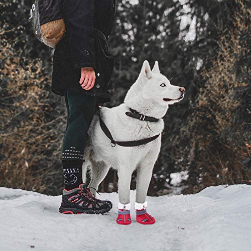 iplusmile Botines de Nieve para Perros Botas de Perrito de Invierno Botas para Perros Resistentes a Prueba de Perros Zapatos de Animal Doméstico a Prueba de Agua con Suela