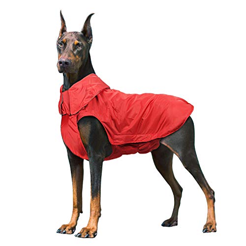 IREENUO Chaqueta 100% Impermeable para Mascotas Perros Abrigos de Invierno cálido Rojo-2XL