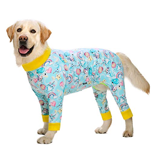 IUOU Pijamas para Perros medianos Grandes para Mascotas, Ropa para Perros, Mono para   Disfraz de Perro, Abrigo para Perros, Ropa Estampada de Dibujos Animados, Camisa, Ropa para Perros