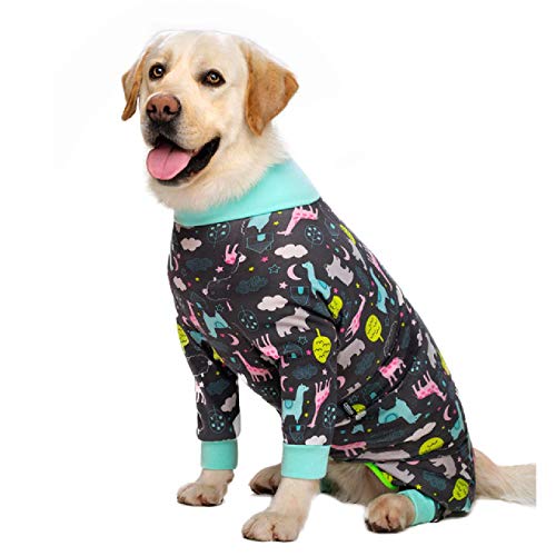 IUOU Pijamas para Perros medianos Grandes para Mascotas, Ropa para Perros, Mono para   Disfraz de Perro, Abrigo para Perros, Ropa Estampada de Dibujos Animados, Camisa, Ropa para Perros