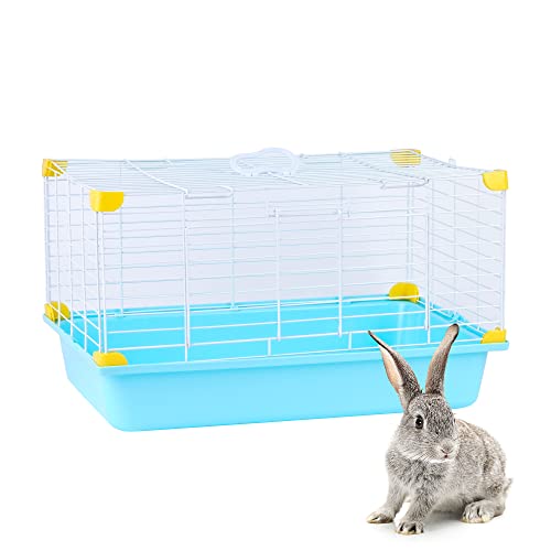 Jaula para Conejos/cobayas Cierre de Seguridad Jaula casa para Animales pequeños Jaula Conejos (Azul)