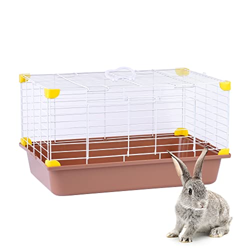 Jaula para Conejos/cobayas Cierre de Seguridad Jaula casa para Animales pequeños Jaula Conejos (Marron)