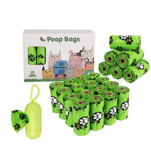 JBSON Bolsas para Desechos de Perros,300 bolsas bolsas para desechos de perros a prueba de fugas,bolsas para desechos de perros biodegradables,con dispensador de bolsas