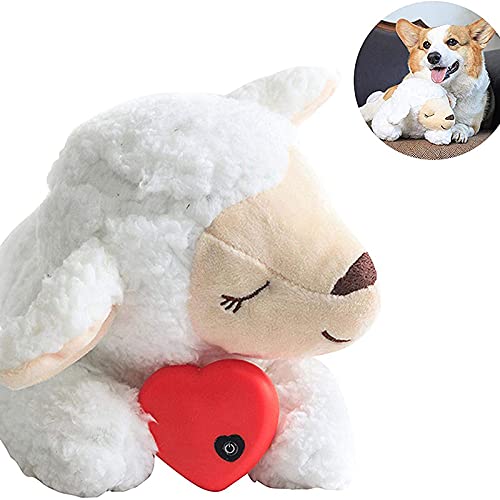 Jiangpan Juguete de cachorro con latido del corazón perro calmante el comportamiento entrenamiento juguete de peluche para dormir compañero de peluche para alivio de la ansiedad de separación