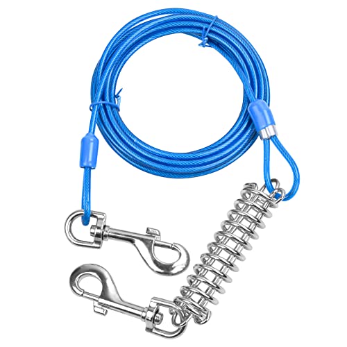 Jinlaili Cable para Atar Perros, 3 Metros Cable de Amarre para Perros de hasta 55kg, Cable de Atadura para Perro, Cable de Amarre para Mascotas, Adecuado para Todas Las Razas (Azul)