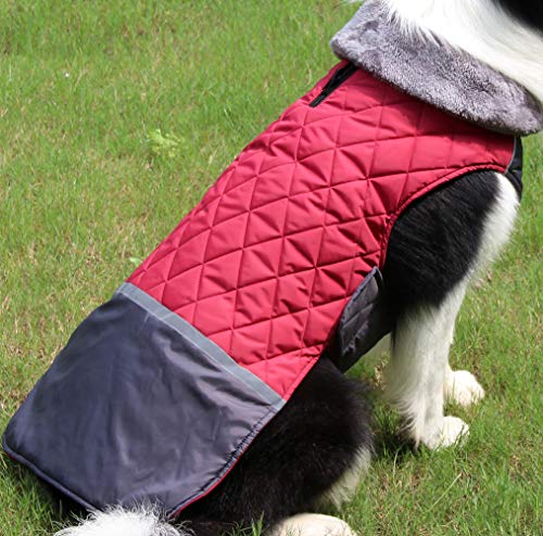 JoyDaog Chaqueta de forro polar reversible para perros pequeños, impermeable y cálida, para el frío invierno