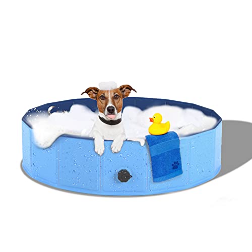 Joyshare Piscina para perros y gatos, piscina para perros y gatos, plegable, de PVC, antideslizante (80 cm de diámetro x 30 cm de altura)