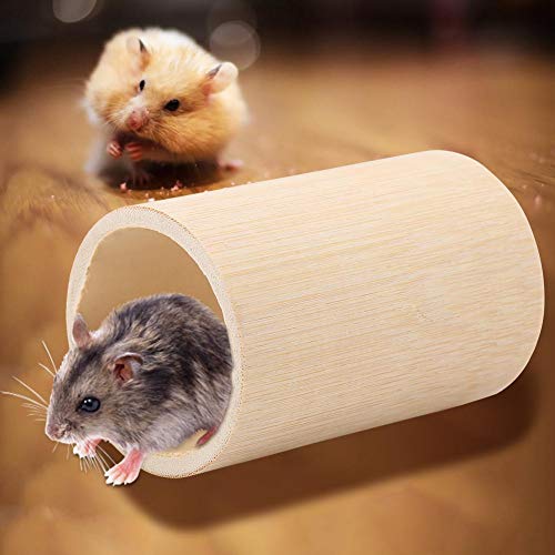 Juego de Tubo de bambú de Juguete de túnel de Juego de Animales pequeños para decoración de Jaula de Juguete Interactivo de hámster para Mascotas(Small)