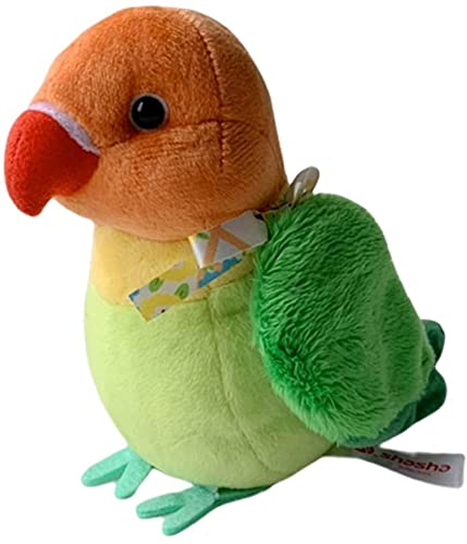 Juguete de peluche de loro suave de 14 cm para loros, juguete de peluche realista para pájaros, regalo (color: rojo 16 cm de altura)
