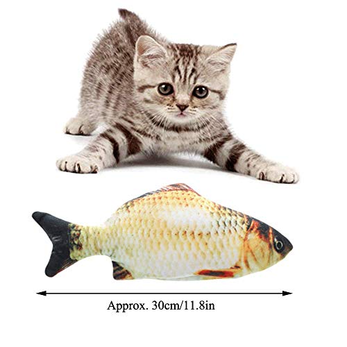 Juguete eléctrico para gato con forma de pez, realista juguete de hierba gatera, divertido juguete interactivo, para mascotas divertidas y mordidas, suministros para gato/gatito/gatito