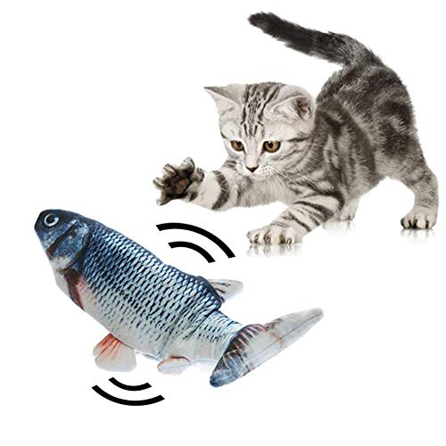 Juguete eléctrico para gato con forma de pez, realista juguete de hierba gatera, divertido juguete interactivo, para mascotas divertidas y mordidas, suministros para gato/gatito/gatito