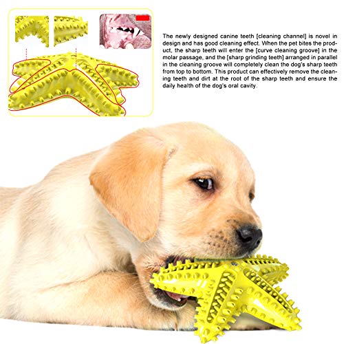 Juguete para masticar para perros de razas pequeñas y medianas para cachorros de razas pequeñas, medianas y duraderas, con sonido chirriante, limpieza de dientes, color amarillo
