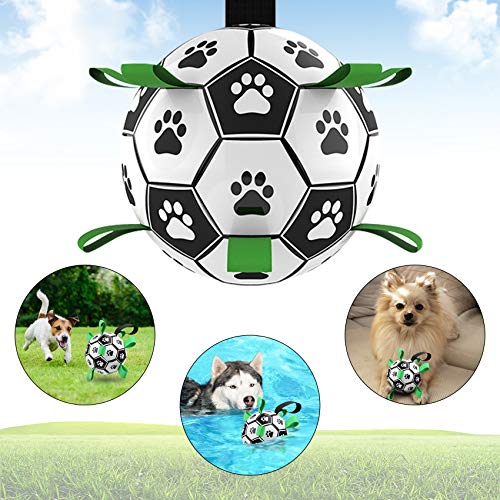 Juguete para Perros, 15 cm Juguetes de Inteligencia de Fútbol para Perros Resistente con Pestañas de Agarre, Juguetes Interactivos para Perros Pequeños, para Tira y Afloja Agua Mordida para Perros